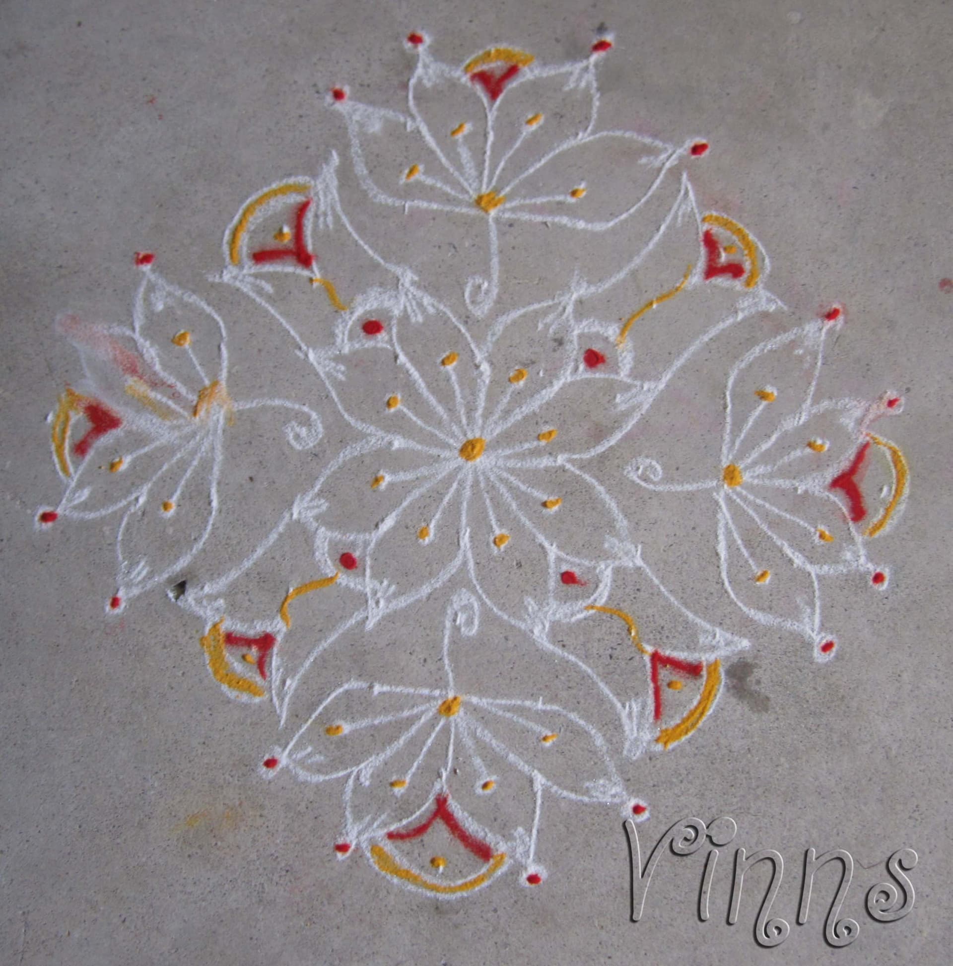 Red And Yellow Kolam