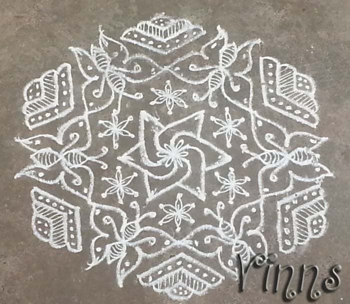 Butterfly and Star kolam