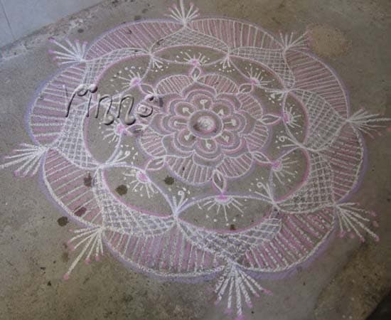Freehand Flower Rangoli
