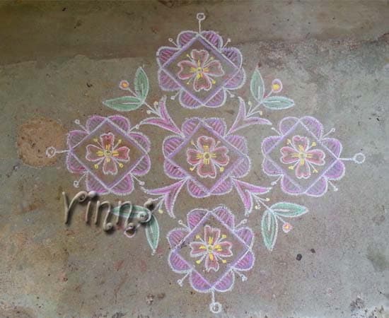 Flowers and Leaves Kolam