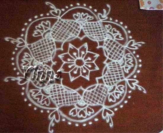 Flower Hearts Kolam