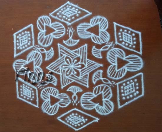 Star and Diya Kolam