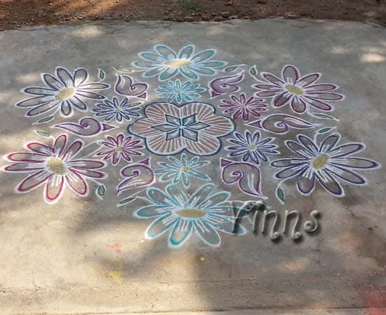 Conch and Flower Kolam
