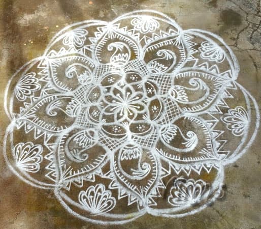 Flower Kolam with Paisleys