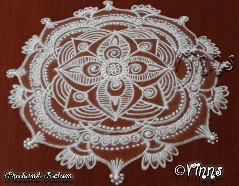 Freehand Flower Kolam -4