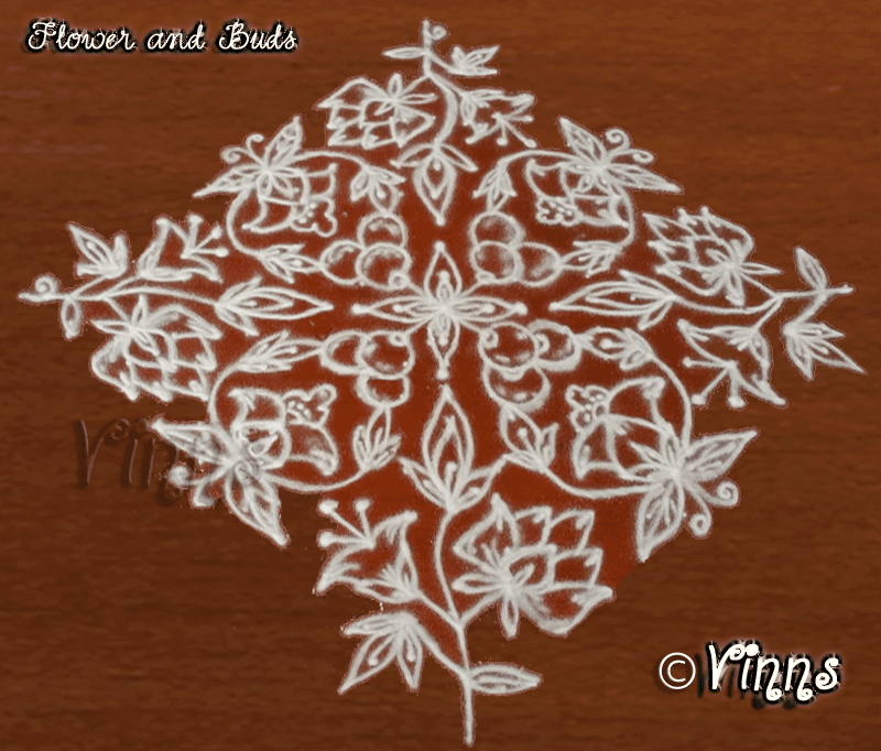 Flower and Buds Kolam
