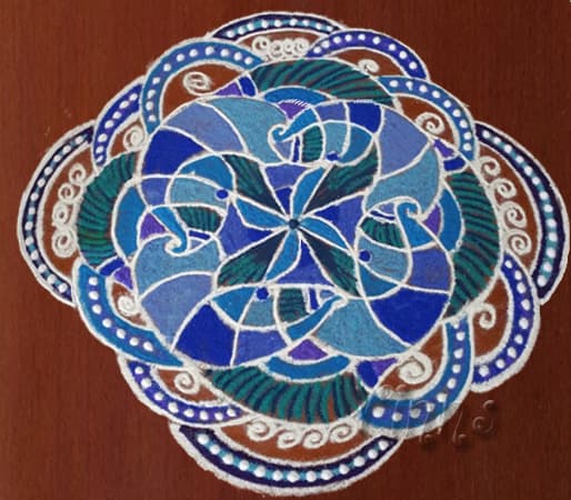 Paisley Rangoli In Blue