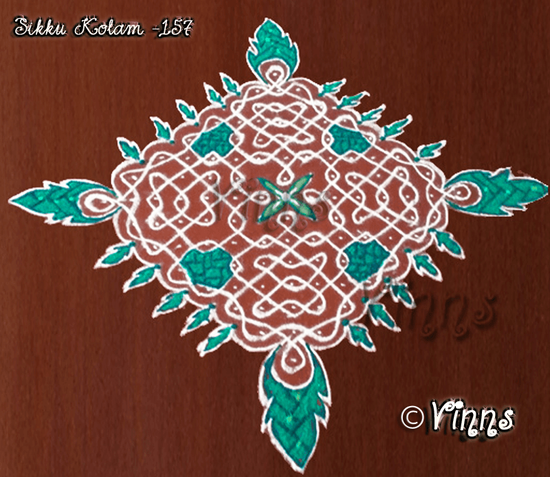 Sikku Kolam-157- 5 Dots Tippudu Muggulu