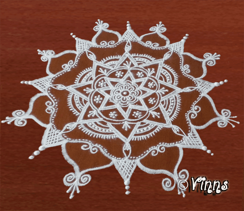 Freehand Kolam - Mandala-Rangoli
