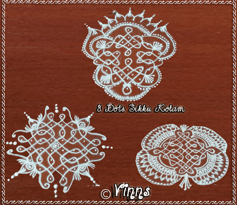 8 Dots Sikku Kolam Collection, Tippudu Muggulu