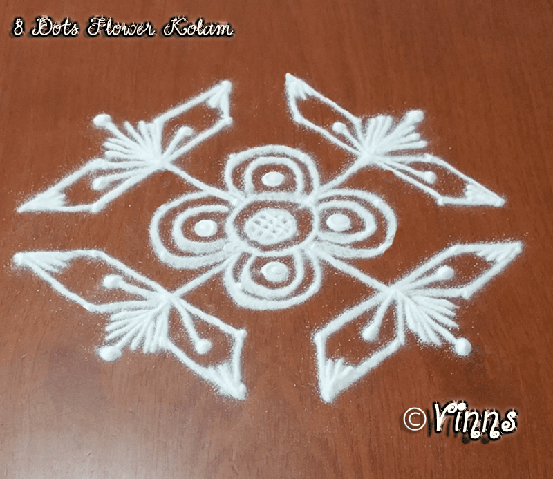 Collection of 8 Dots Small Kolam, Muggulu, Rangoli - Daily Kolams