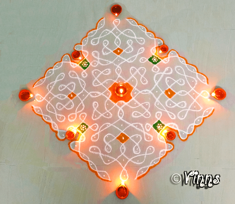 Sikku Kolam -160, Karthigai deepa kolam
