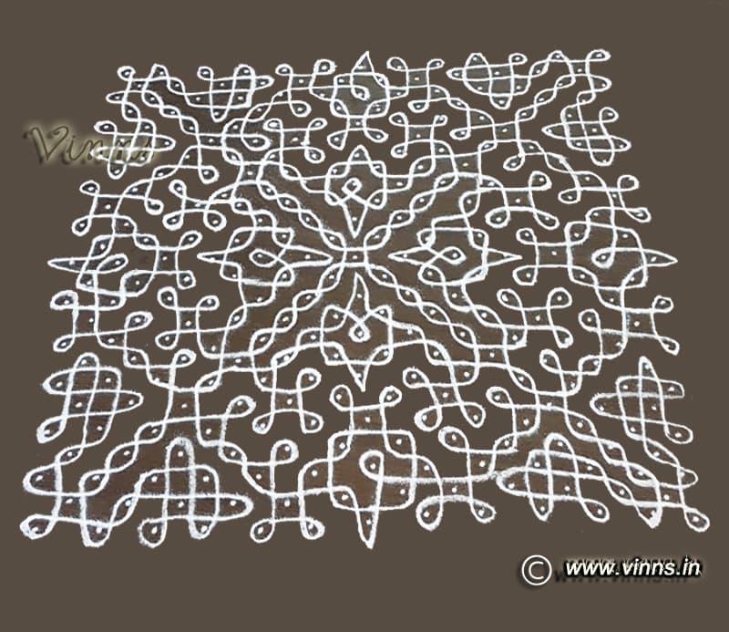 25 Dots Sikku Kolam, Tippudu Muggulu, Big Kolam