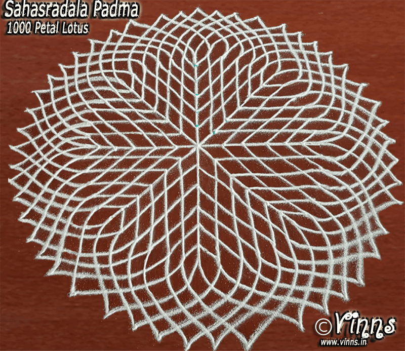 Sahasradala Padma - The 1000 Petals Lotus, Pooja Room Kolam, Muggulu