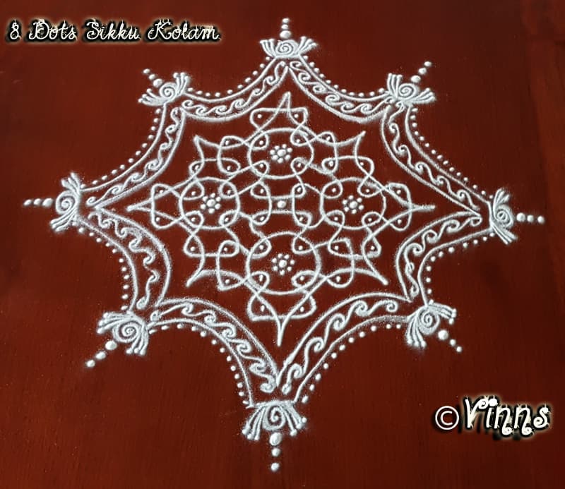 8 Dots simple Sikku Kolam || Tippudu Muggulu || Rangoli