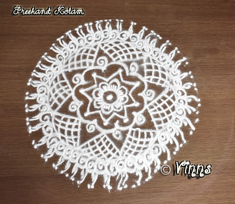 Simple and Easy Small Freehand Kolam || Chukkkaleni Muggulu || Rangoli In White || Apartment Kolam