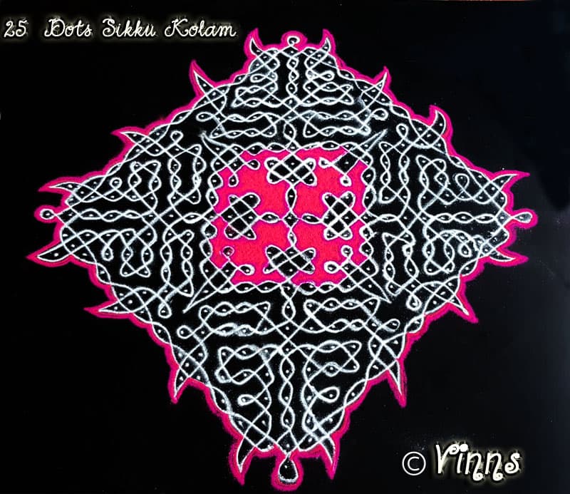 25 Dots Margazhi Kolam || Big Sikku Kolam | pulli kolam || Muggulu|| Step by step demo