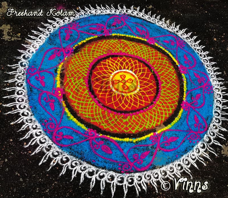 Big Colour Kolam || Margazhi Kolam || Colour Rangoli