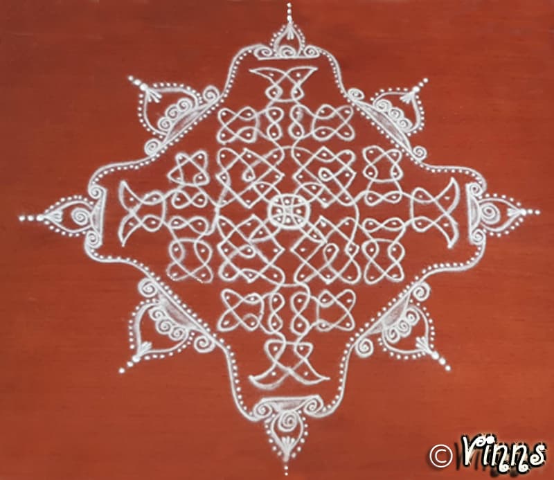 14 Dots sikku Kolam || 14 புள்ளி சிக்கு கோலம்