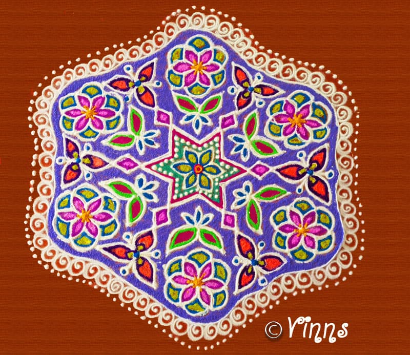 21 Dots Flower Kolam