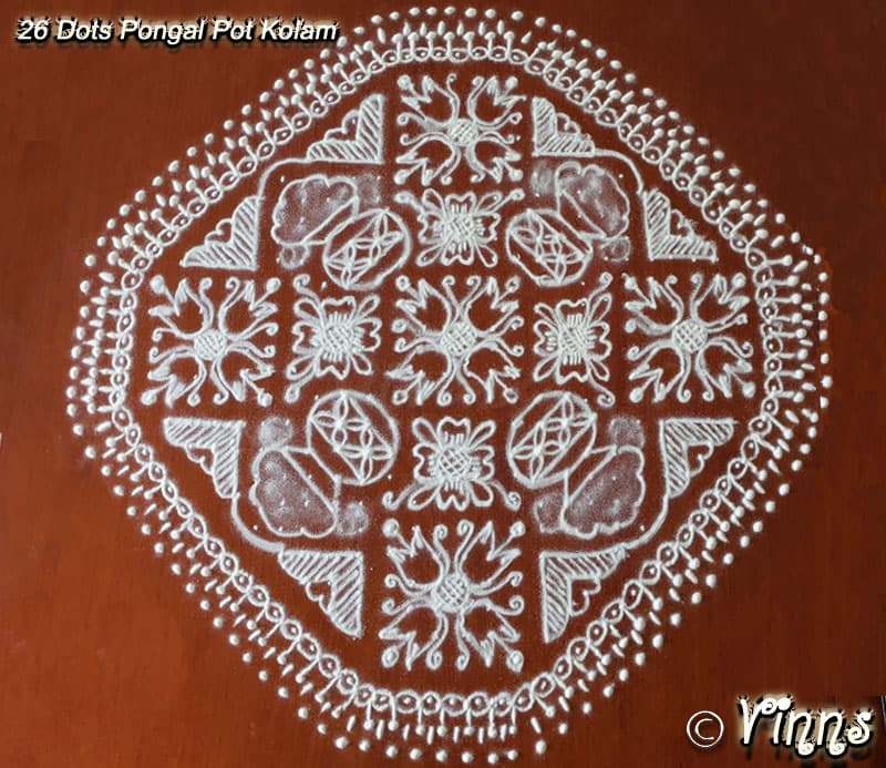 26 Dots Pongal Pot Kolam