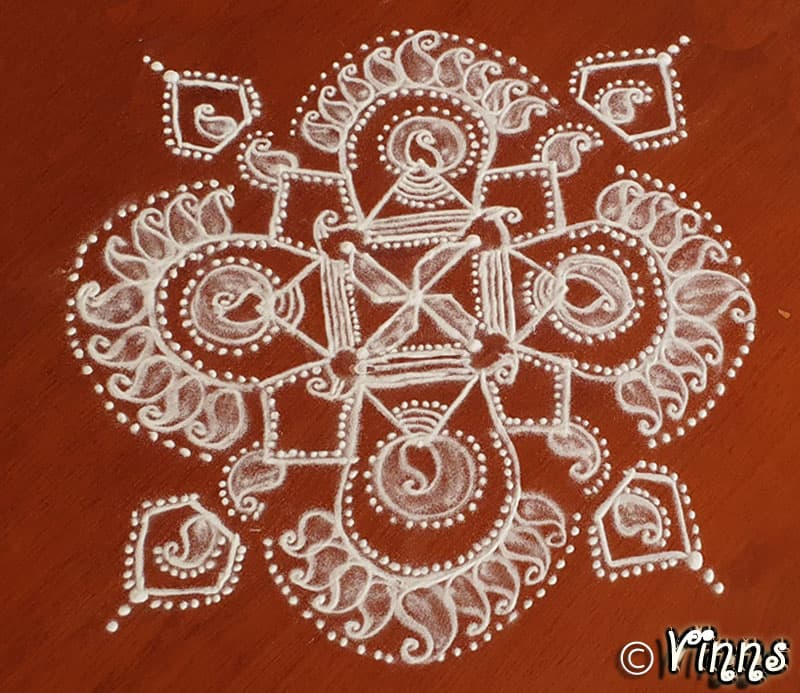 New Year Kolam - A freehand Kolam