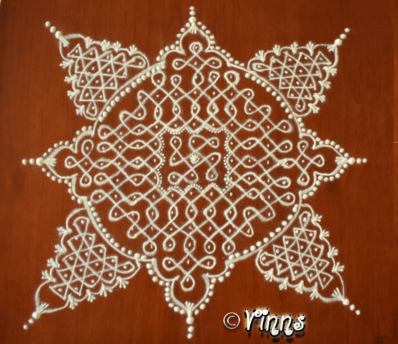 15 Dots Sikku Kolam || tippudu Muggulu || Rangoli