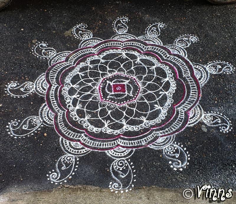 Big Freehand Kolam || Paisley kolam