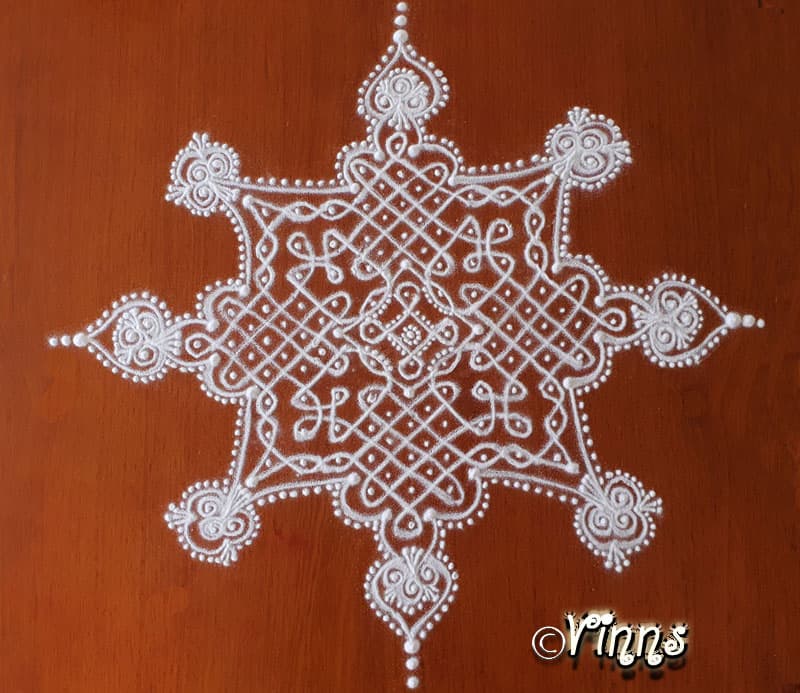 13 Dots Sikku Kolam ||Simple Tippudu Muggulu || Beginner Rangoli