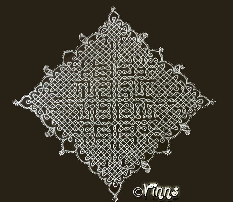 Braha Mudi Kolam || Brahma Mudichi || The Eternal Knot Muggulu || Single strand / line Rangoli