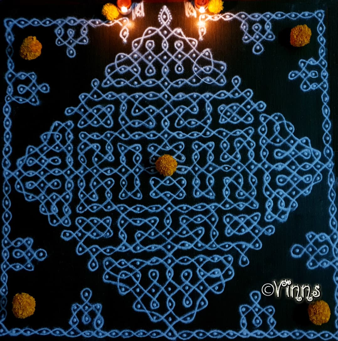 25 DotsSikku Kolam Margazhi Kolam Dhanurmasa Tippudu Muggulu