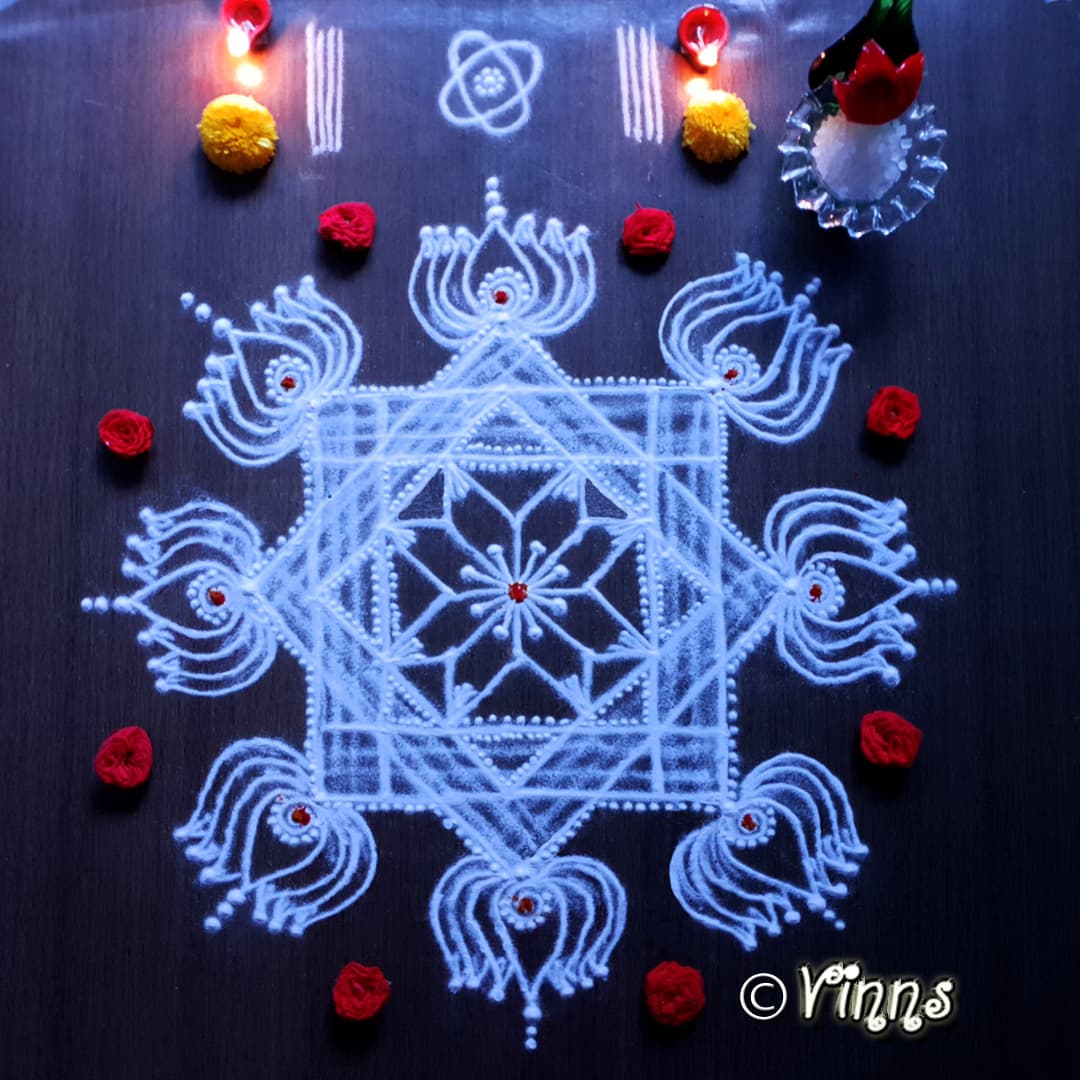Aadi Pooram Kolam Lakshmi Pooja Kolam || Padikolam