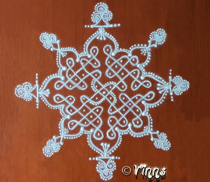 8 Dots Simple Sikku Kolam || Mellika Muggulu ||சிக்கு கோலம்