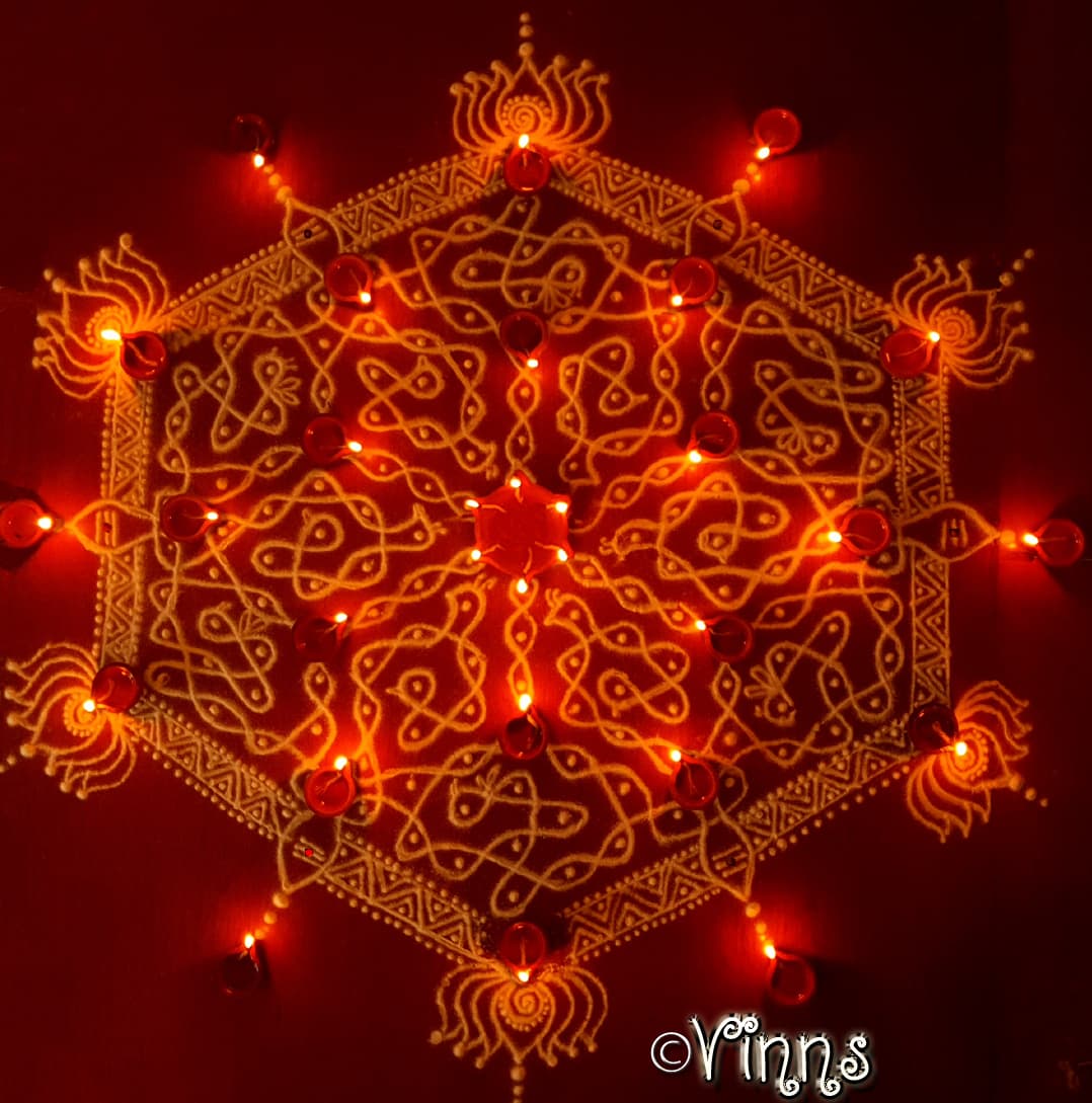 15-8 Dots Sikku Kolam || Karthigai Kolam || Vilakku kolam