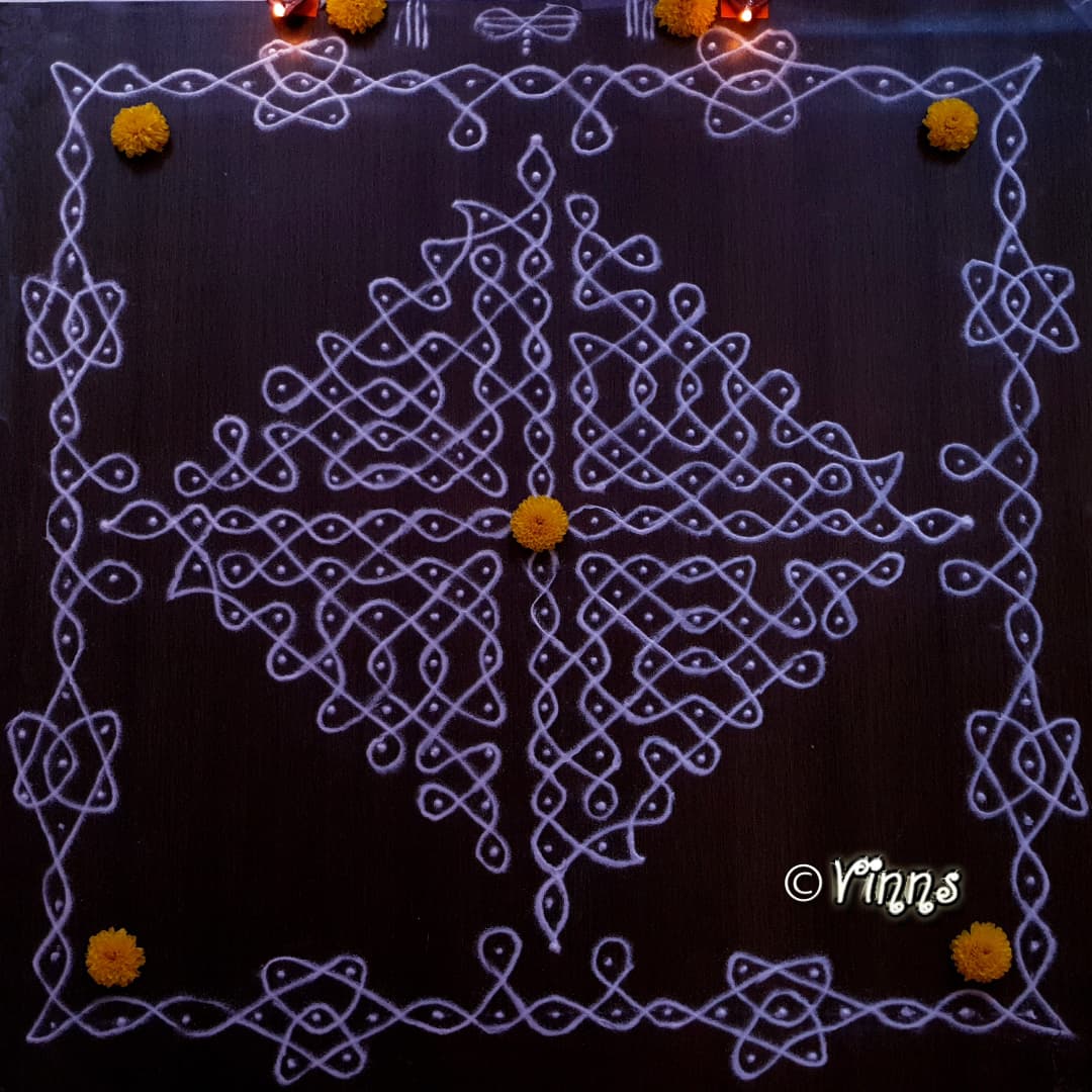 Margazhi Kolam -5 || 17 dots Sikku Kolam || Dhanurmasa rangavalli