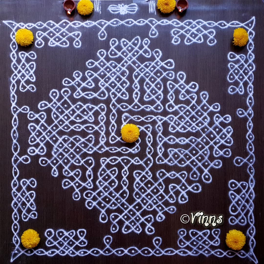 Margazhi Kolam || 17 dots Sikku Kolam || tippudi Muggulu