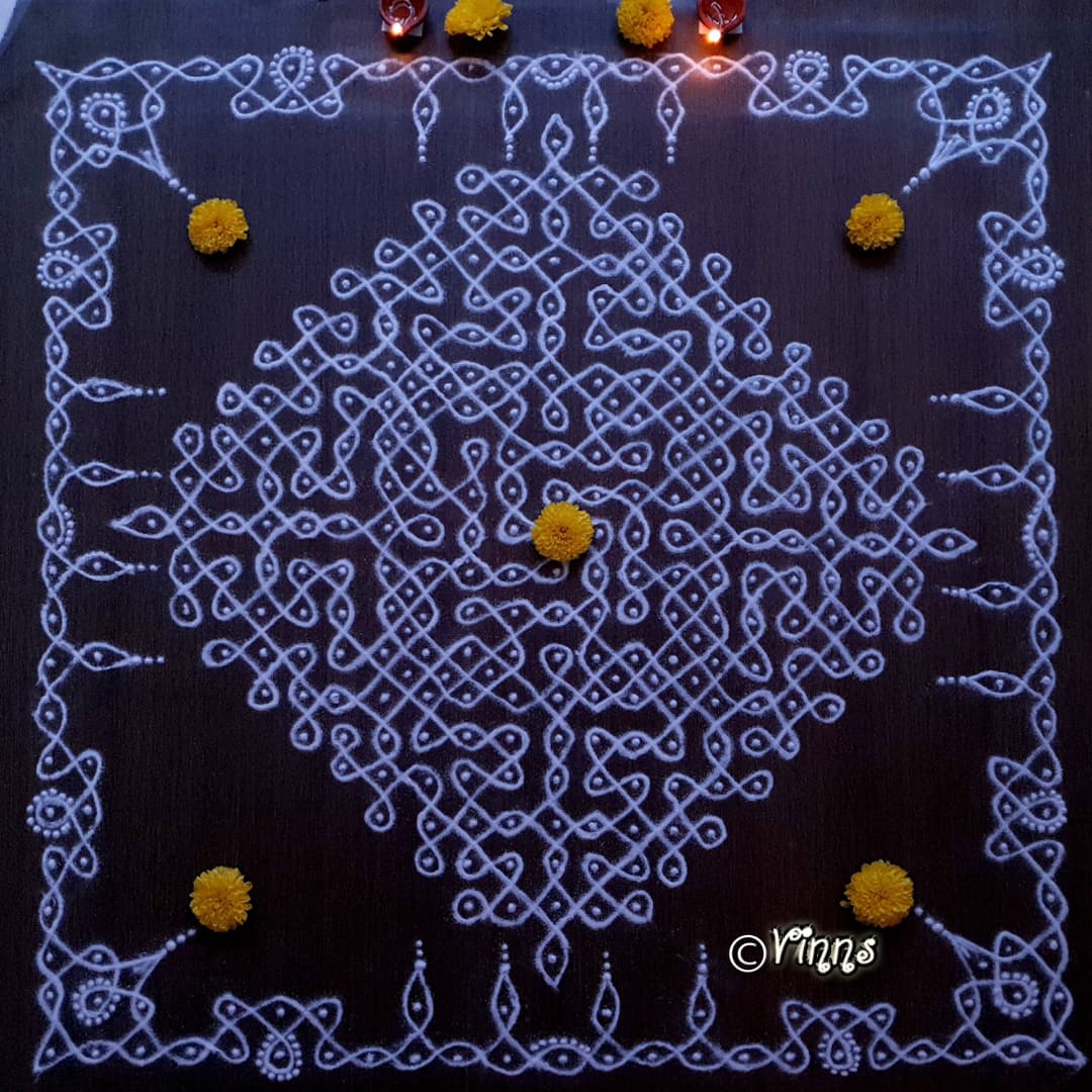 Margazhi Kolam || 21 Dots Sikku Kolam || Tippudu Muggulu