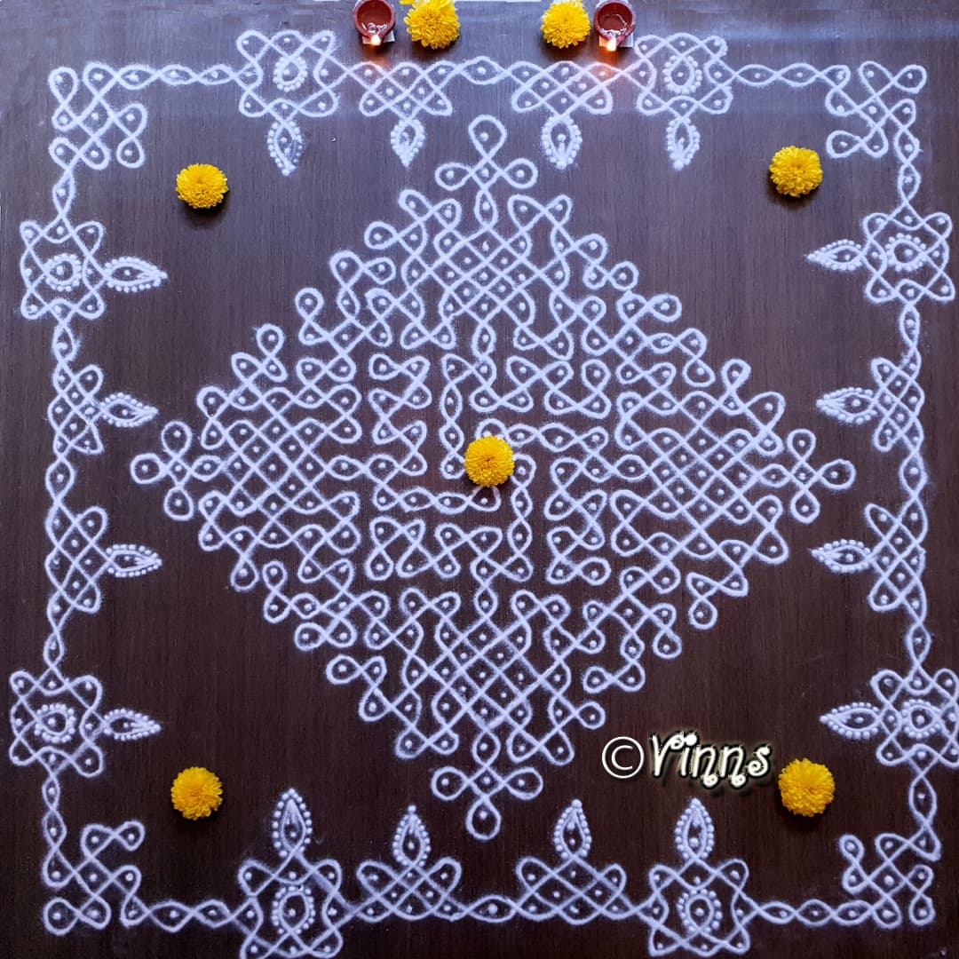 21 dots Margazhi kolam || Sikku Kolam