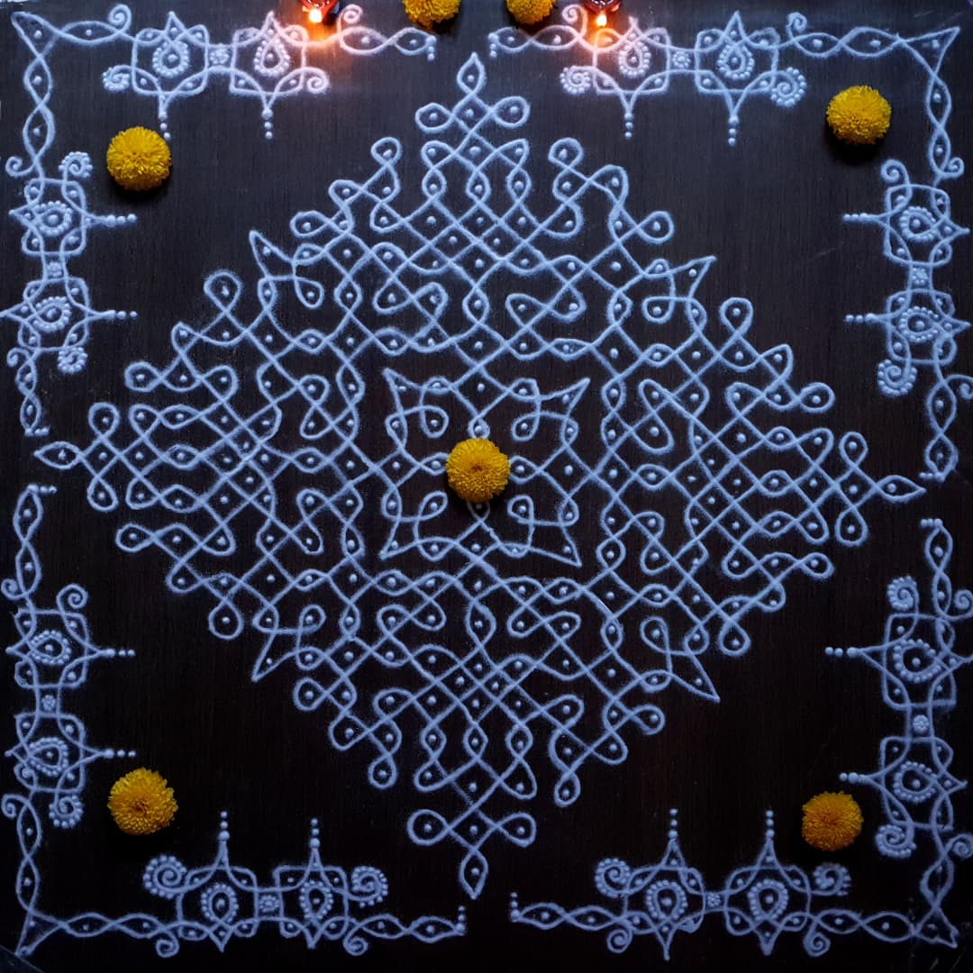 21 dots Sikku Kolam || Margazhi Kolam