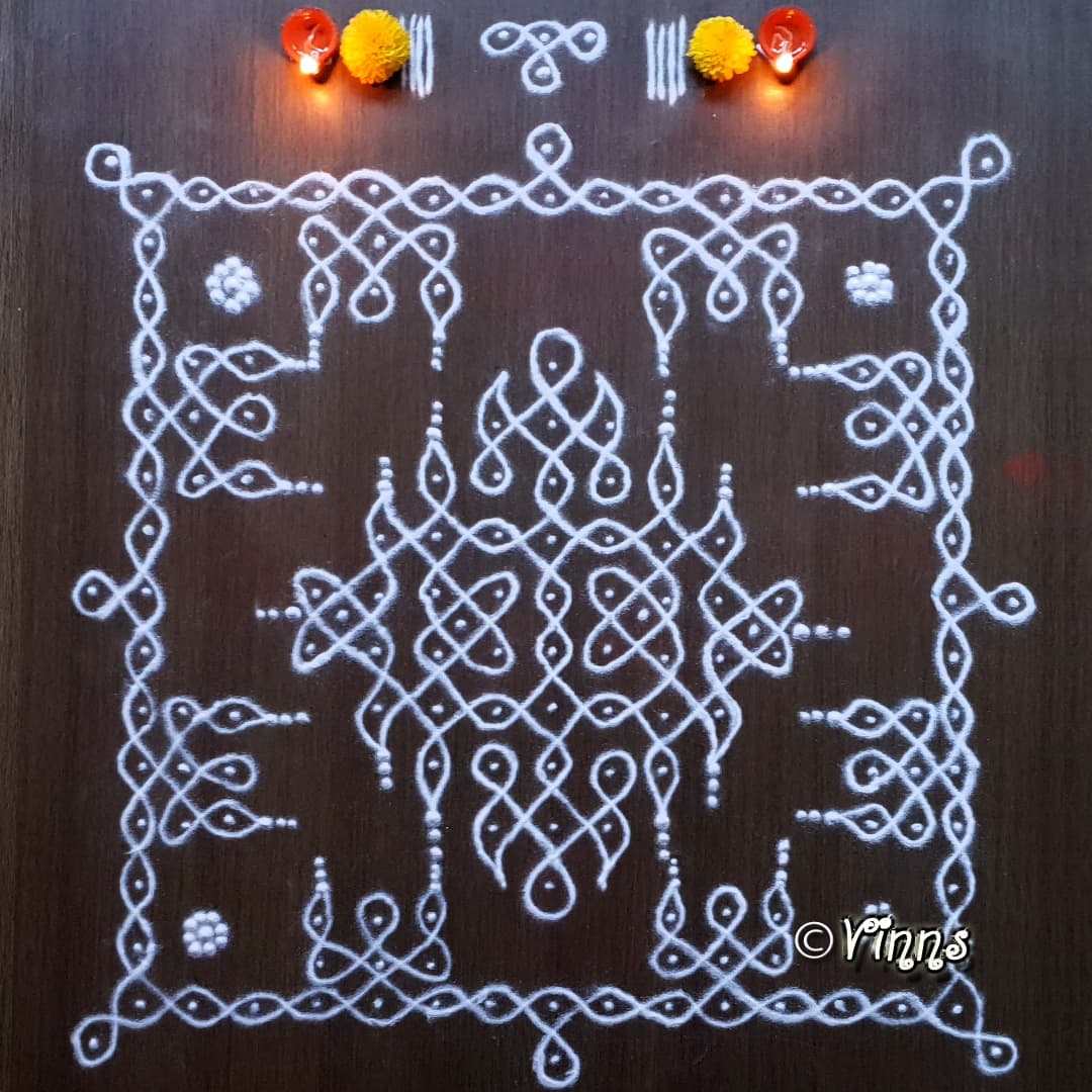 Brahamamudi Kolam || 10 dots Sikku kolam