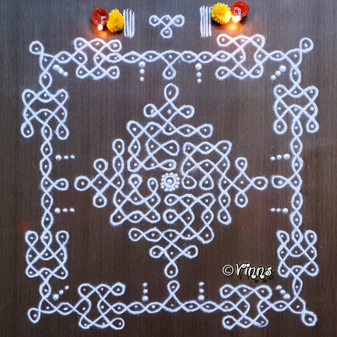 11 Dots Sikku Kolam || Kolam Series || Bikki Kolam -2