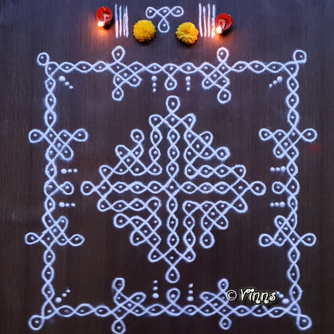 11 dots sikku Kolam || Brahmamudi kolam || Chukkala Tippudu