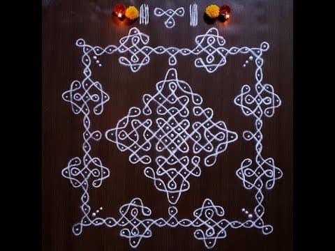 11 Dots Sikku Kolam || Bikki Kolam -6