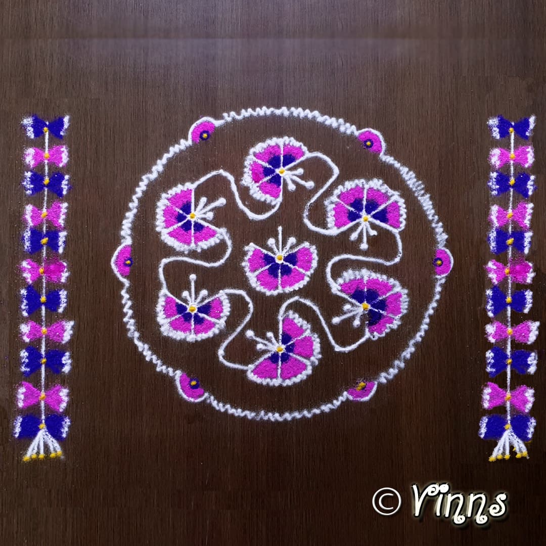 9 Dots Butterfly Kolam || chukkala Muggulu