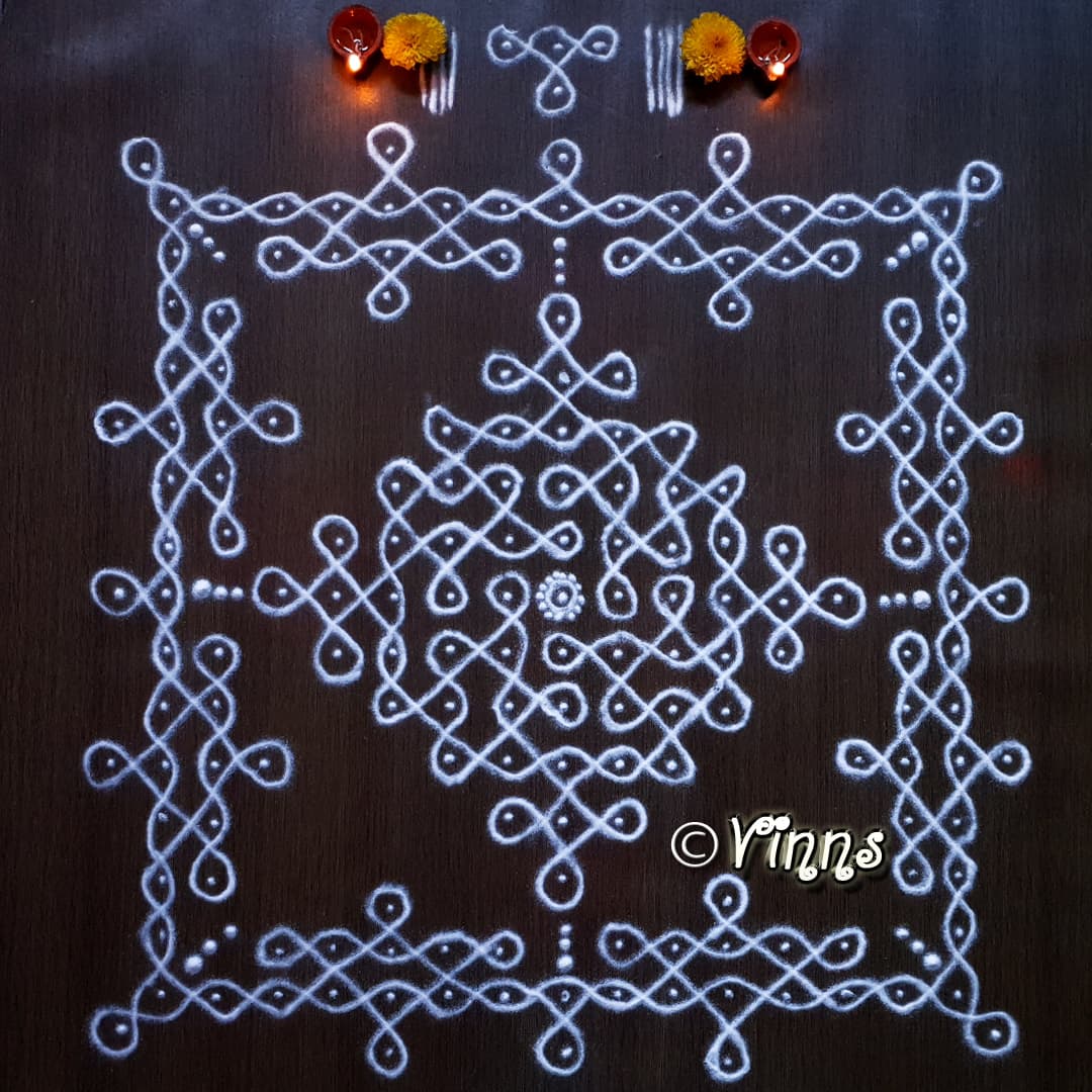 11 Dot Sikku Kolam || simple daily kolams