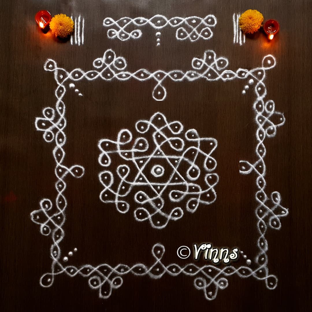 7 Dots Star Sikku Kolam || Tippudu Muggulu || Fusion Rangoli