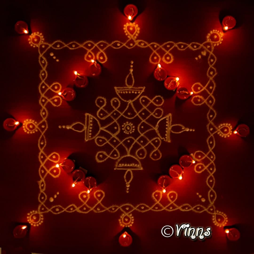 9 dots Sikku kolam || Karthigai Vilakku Kolam || Tippudu Muggulu || Small Rangoli