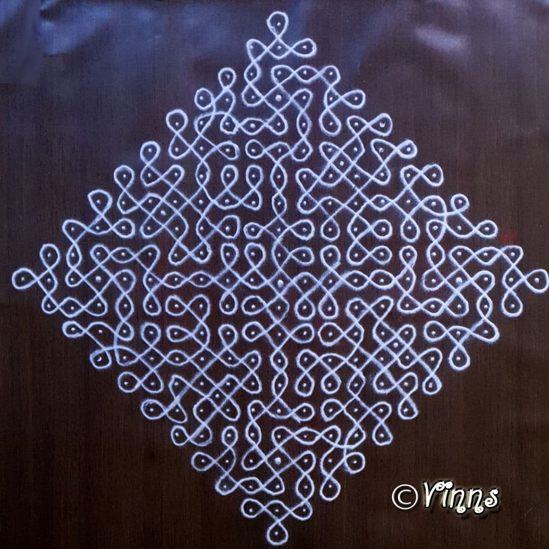 21 dots Sikku Kolam || 21 dots Brahamudi Kolam | Anthaathi Kolam
