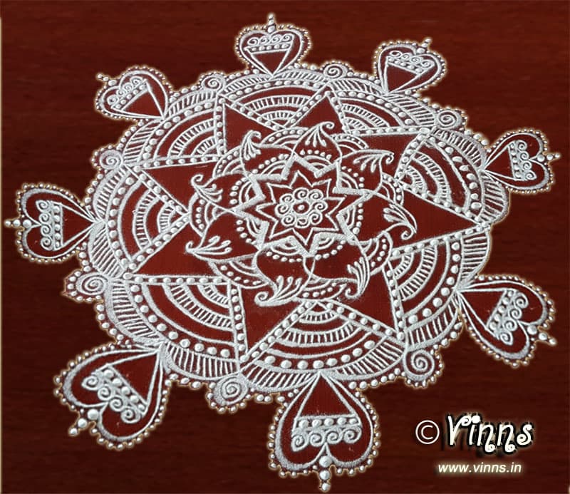 Freehand Kolam.with hearts