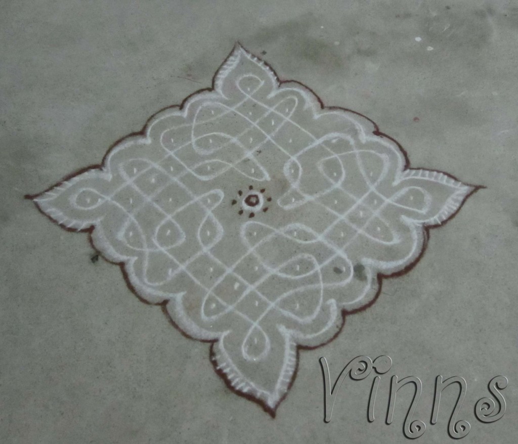 Sikku kolam - Dot count 9x1